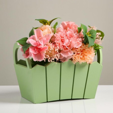 Wooden Kashpo 25.5 × 16.5 × 17.5 cm "Maria", side handles, MDF, olive