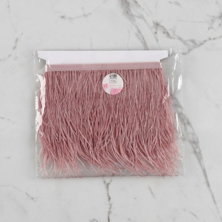 Braid with ostrich feathers, 8-10 cm, 5 ± 0.5 m, powder color-4