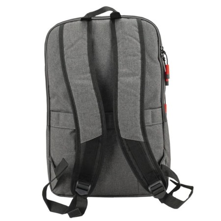 A backpack, a lightning department, an outer pocket, an attach to a suitcase, the color is gray-2