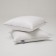 The pillow is low, size 70x70 cm, color mix