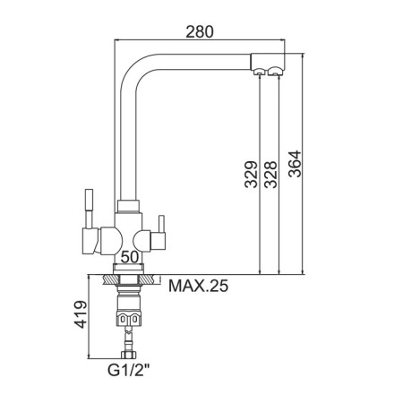 Accoona A5179-4e kitchen mixer, with output for drinking water, brass, beige color-6