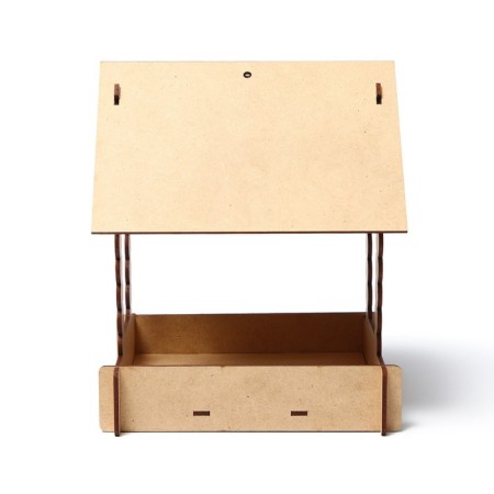 Do -it -yourself feeder from the HDF for birds "House with logs", 23 × 18 × 22 cm, Greengo-11