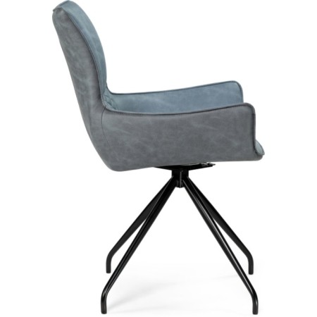 Stol on a metal frame Donel spinning, metal/velor, black/gray/blue 59x62x90 cm-4