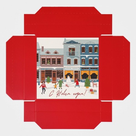 Box the national team "New Year's city", 17 x 17 x 7 cm, New Year-6