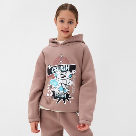 Толстовка (худи) для девочки MINAKU: CRUSH, цвет тёмно-розовый, рост 122 см-2