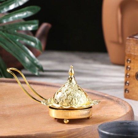 Caus -censer for incense powder and cones "Chariot", cream, 7x12.5 cm
