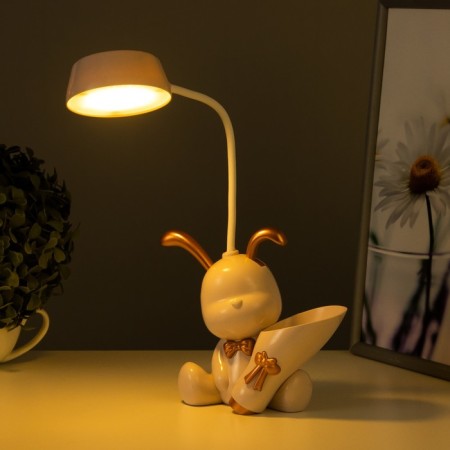 Table lamp with a "Bunny" Zaporik LED 2W 3000K USB AKB Pink 15x14x30 cm-2