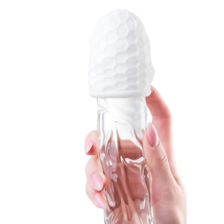 Masturbator A-Toys Pufl, Tre, White Color, 6 cm, D 2.7 cm-10