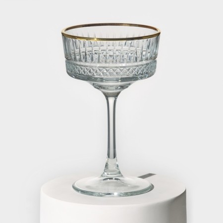 A set of glasses glass Elysia, 260 ml, 4 pcs, with a golden border-1