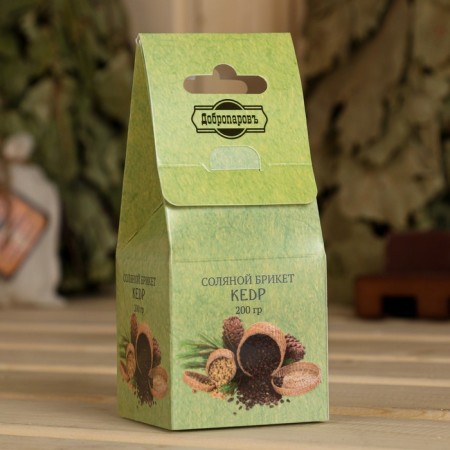 Salt briquette Cube "Kedr" 200 g "Dobroparov"-2