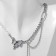 Assorted chain of pearls with a chain, white color in silver, 30 cm