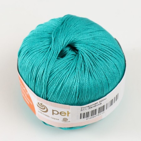 Yarn "Successful" 100% Merserized cotton 220m/50g (511-green)-2