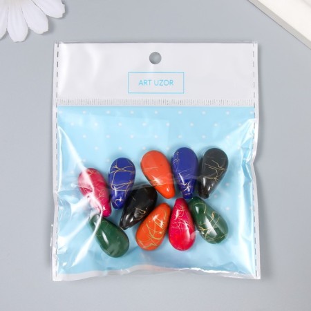 Beads for creativity Plastic "Stone-row" set 10 pcs mix 1.4x1.4x2.5 cm-3