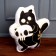 Soft toy "cat" with a skull, black color