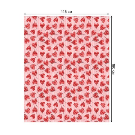 Groundpress on the table “Leaflet with hearts”, rectangular, oxford, size 145x180 cm-1