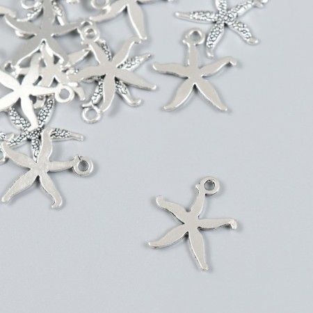 Decor Metal for creativity "Dancing Marine Star" silver 2117 1.8x1.7 cm-1
