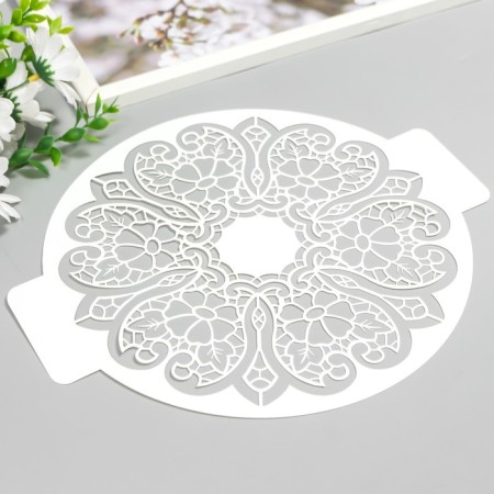 Plastic stencil "Lace pattern" D-24 cm-1