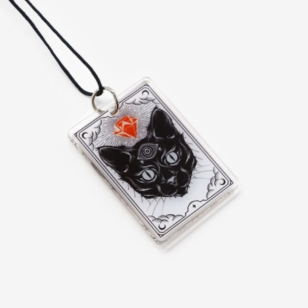 Keychain beads for keys "Black Cat", 15 x 2.8 cm-3