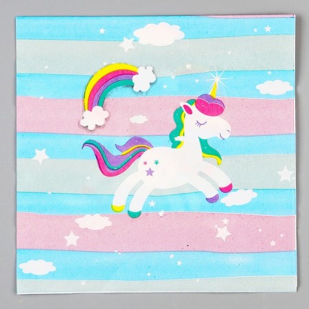Paper Napkin "Rainbow Unicorn", in a set of 20 pcs.-1