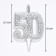Candle for cake the number "anniversary" number 50, silver, 9.7 cm,