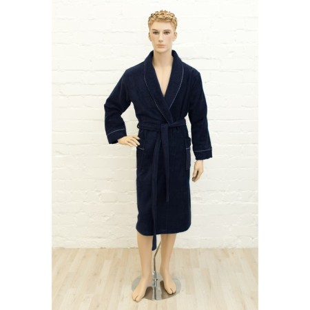 Male dressing gown, size 48, blue color, Mahra-Velur