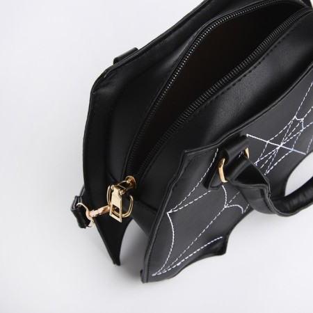 Youth bag with zipper, black color-5