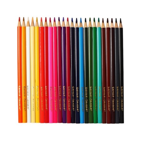 Pencils of 24 colors "Kalyak-Malyak", trihedral, wooden case-1