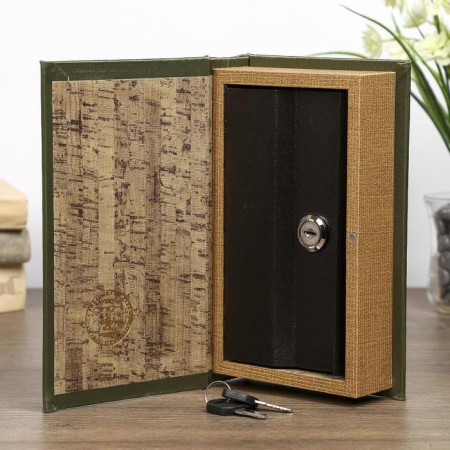 Safe-book wood "Map of discoverers" 21x13x5 cm-1