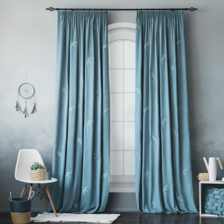 Set of curtains "Liberty", size 145 x 270 cm - 2 pcs, blue