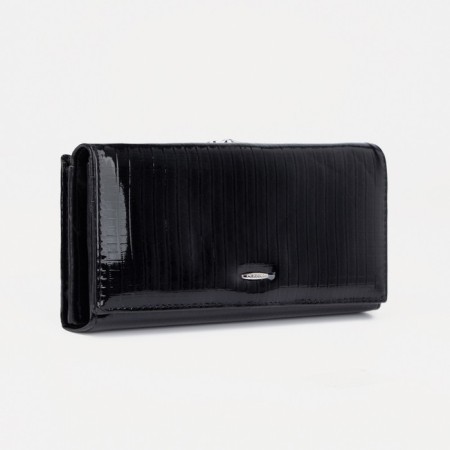Women's wallet on magnets, black color