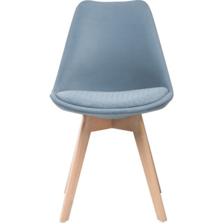 Wooden stool Bonuss array of beech/velor, natural/blue 49x56x81 cm-1