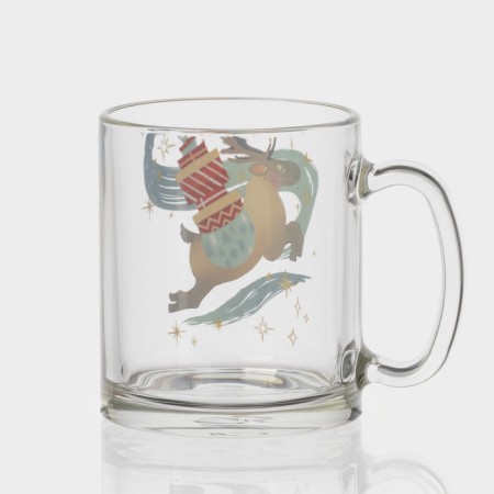 New Year's glass tea mug "Happy New Year", 320 ml, mix-2