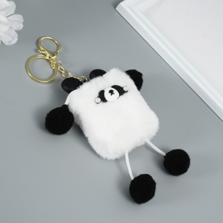 Fluffy on the ring "Square Panda" white 14.5x10x2 cm-2