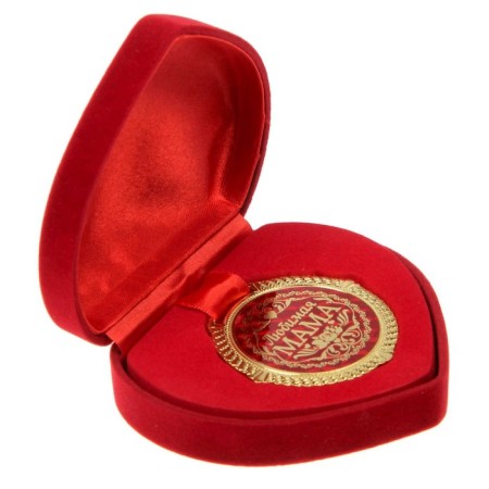 Medal in the velvet box "Beloved Mom", Diam. 5 cm-4