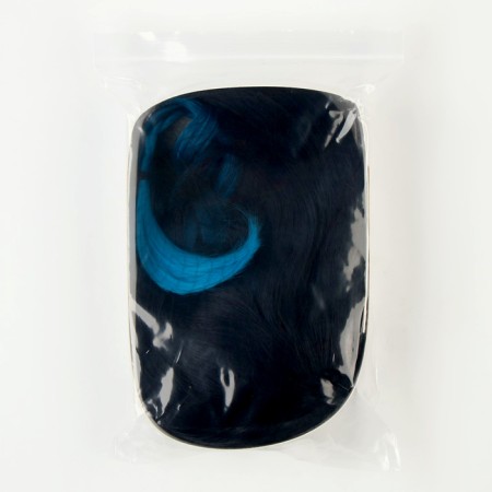 Carnival wig "anime" blue color with braids-5