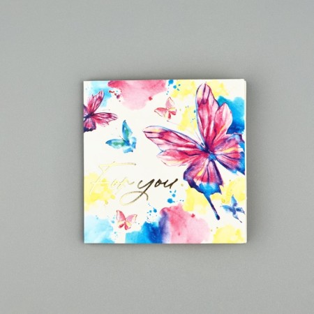 A postcard with an envelope "Butterflies", embossing, 7 x 7 cm-2