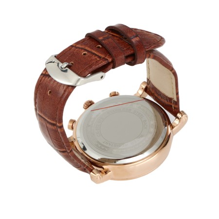 Men's watches, with a calendar, chronograph, D-4.4 cm, L-24 cm strap, brown-2