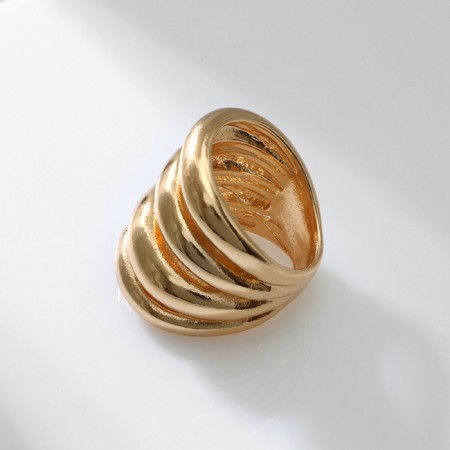 Ring Metal "Trend" 4 waves, color gold, size 18