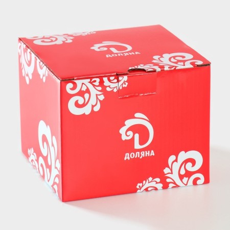 Tea Ceramic Dolyana Service "Peas", 4 items: 2 cups 210 ml, 2 saucers d = 14 cm, red red color-8