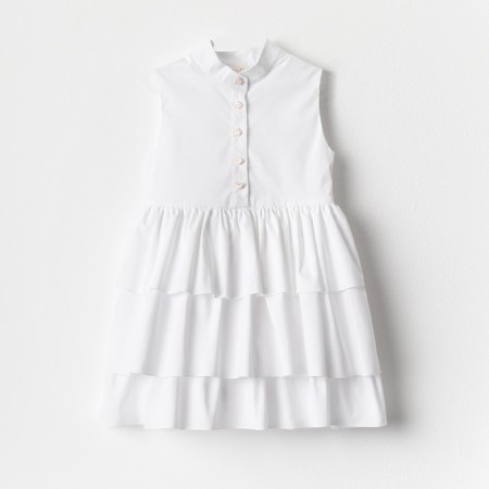 Платье для девочки MINAKU: Cotton collection цвет белый, р-р 128-6