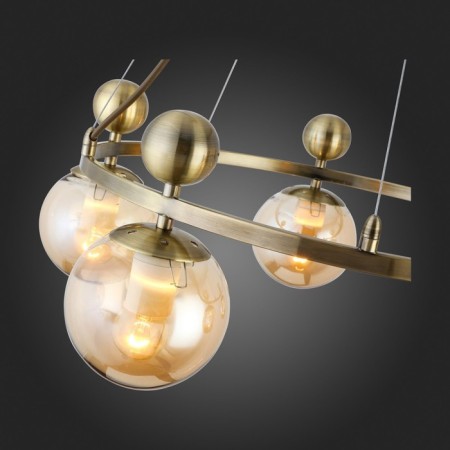 Suspended EVOLUCE lamp. Sle106303-05. Pechio. 5x60 watts, E27, 62x62x22 cm, bronze color-7
