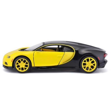 MASTO DIE-CAST BUGATTI Chiron machine, opening doors, 1:24, Black and yellow color-10