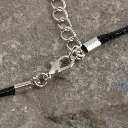 Piece on the cord "Jay", the color of black silver on the black lace, 40 cm-2