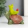 Souvenir Polystone "Frog with a bird on the turtle" 6.5x6.7x3.9 cm