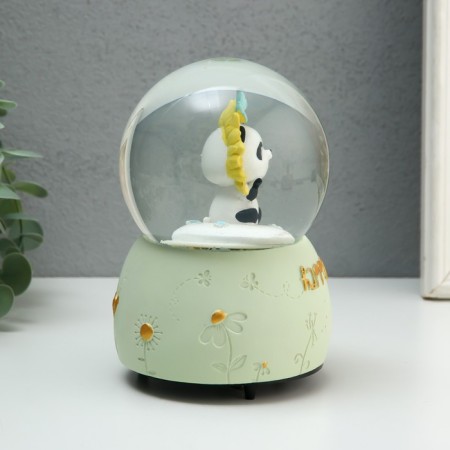 Souvenir Polystone Water Ballion Music and spin "Panda-Suns" mix 10.5x10.5x15.5 cm-2