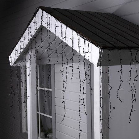Garland "fringe" 3 × 0.9 m, IP44, UMS, dark thread, 232 LED, white glow, 220 V-1