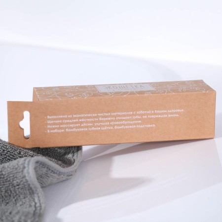 Bamboo toothbrush with a stand “White Dreams”, 4.3 × 14.5 × 4.3 cm-3