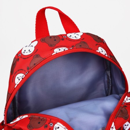 Baby backpack on lightning, 3 outer pockets, red color-7