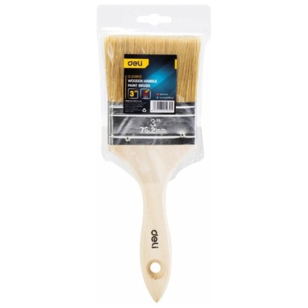 Flat brush Deli DL509103 104532, natural bristles, 75 mm-1
