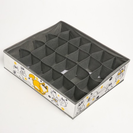 Organizer for storage, coffee for linen 24 cells "Cat", 35 x 30 x 10 cm.-4